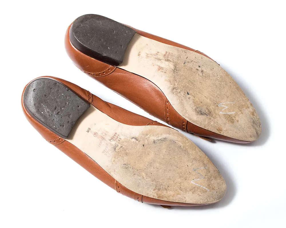 1980s 1990s Brown Leather Tassel Loafers | size US 7.5/8