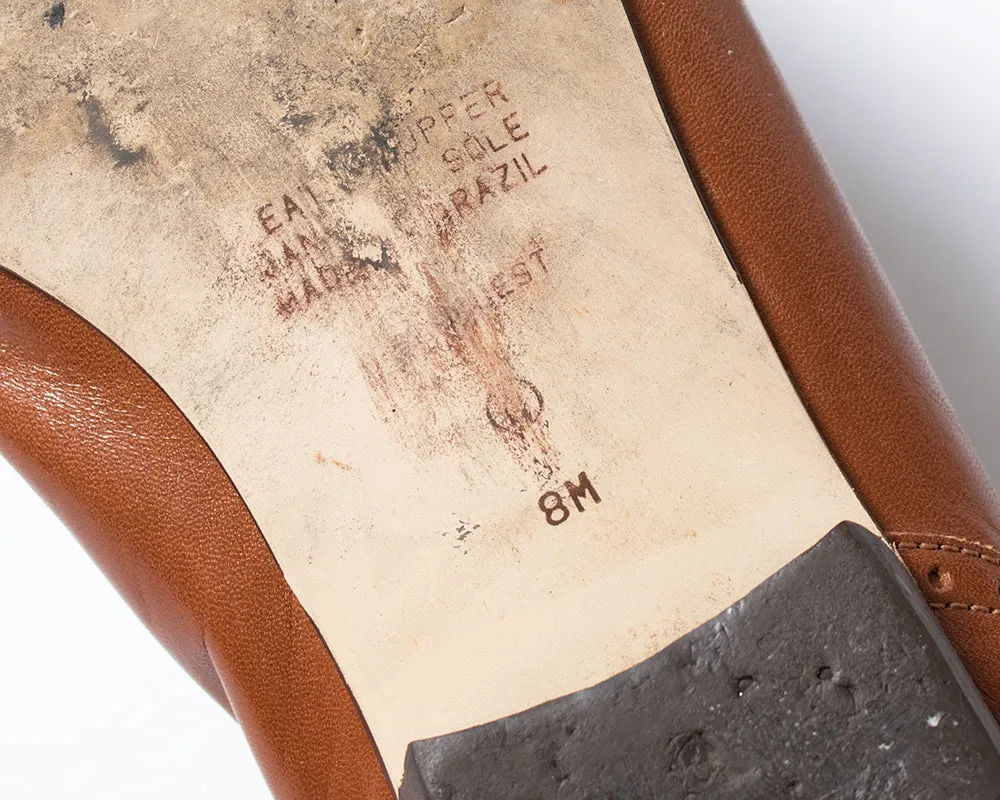 1980s 1990s Brown Leather Tassel Loafers | size US 7.5/8