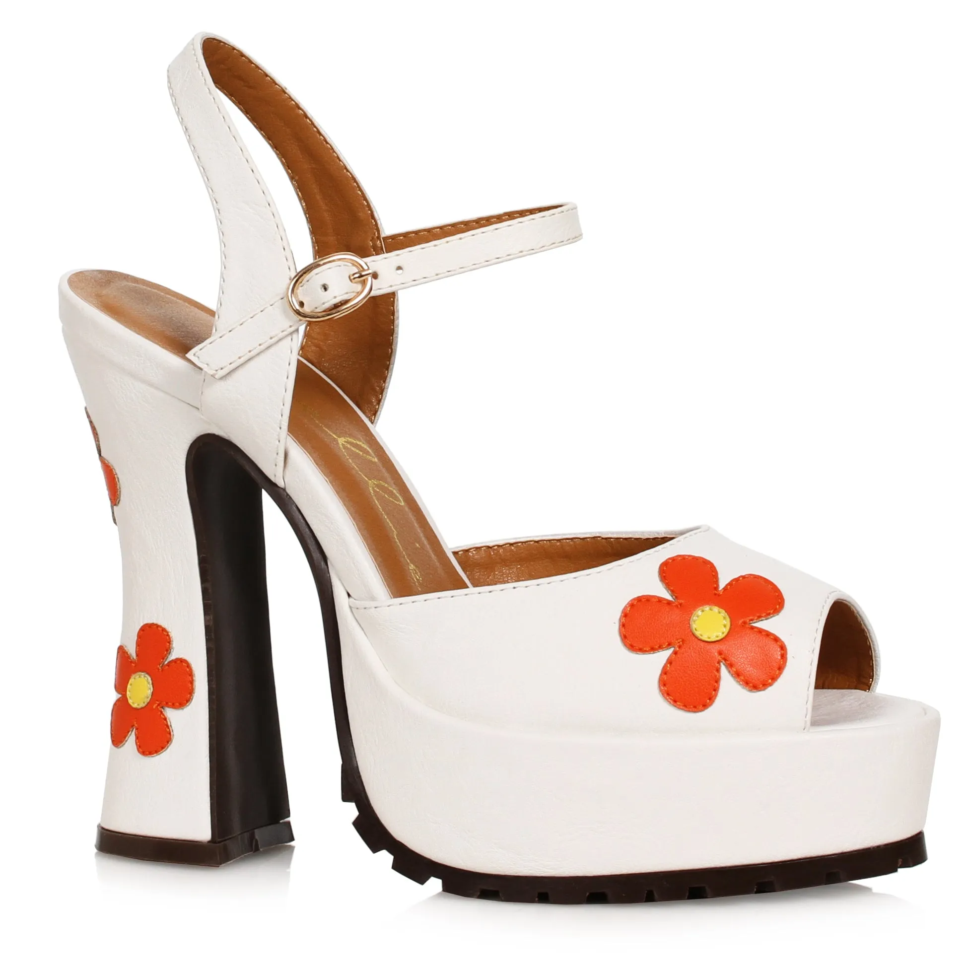 557-DAISY 5.5"Heel Open Toe Shoe with Flower
