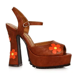 557-DAISY 5.5"Heel Open Toe Shoe with Flower
