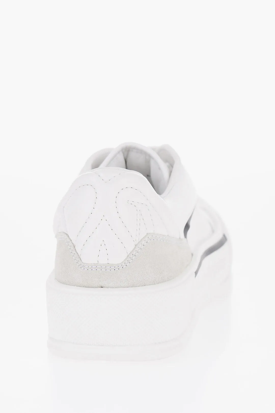 Alexander McQueen Solid Color Leather and Canvas Low-Top Sneakers