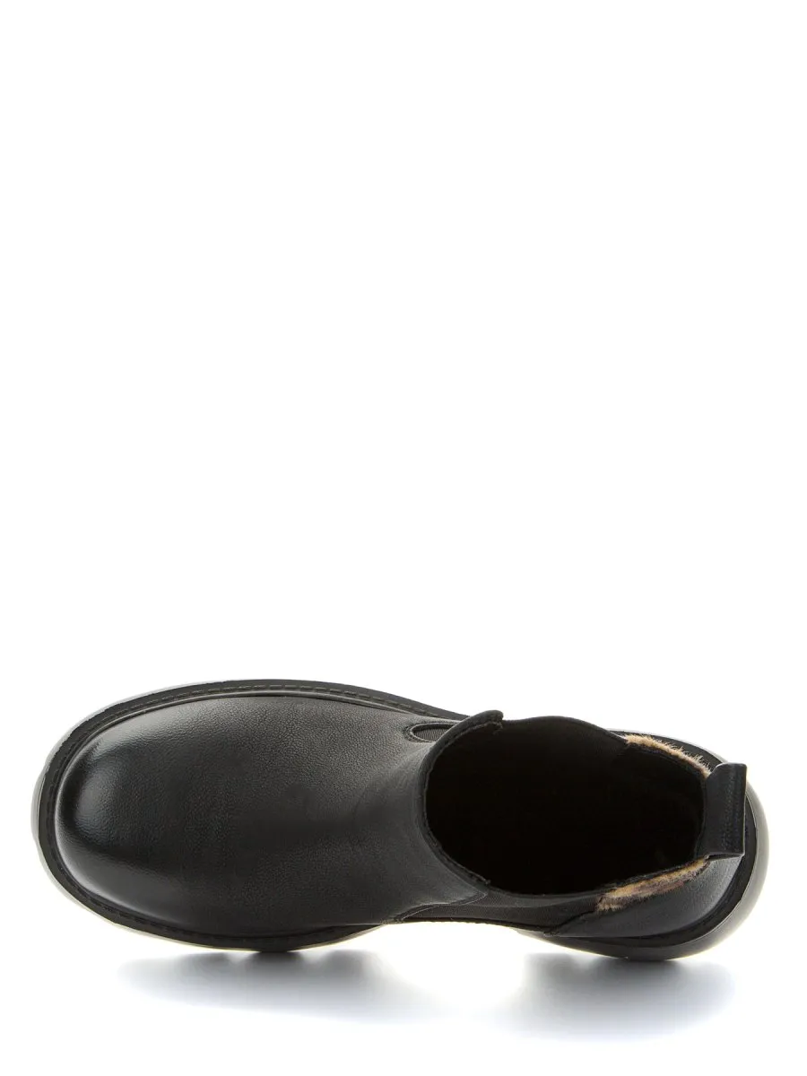 Betsy Black & Leopard Womens Ankle Boots