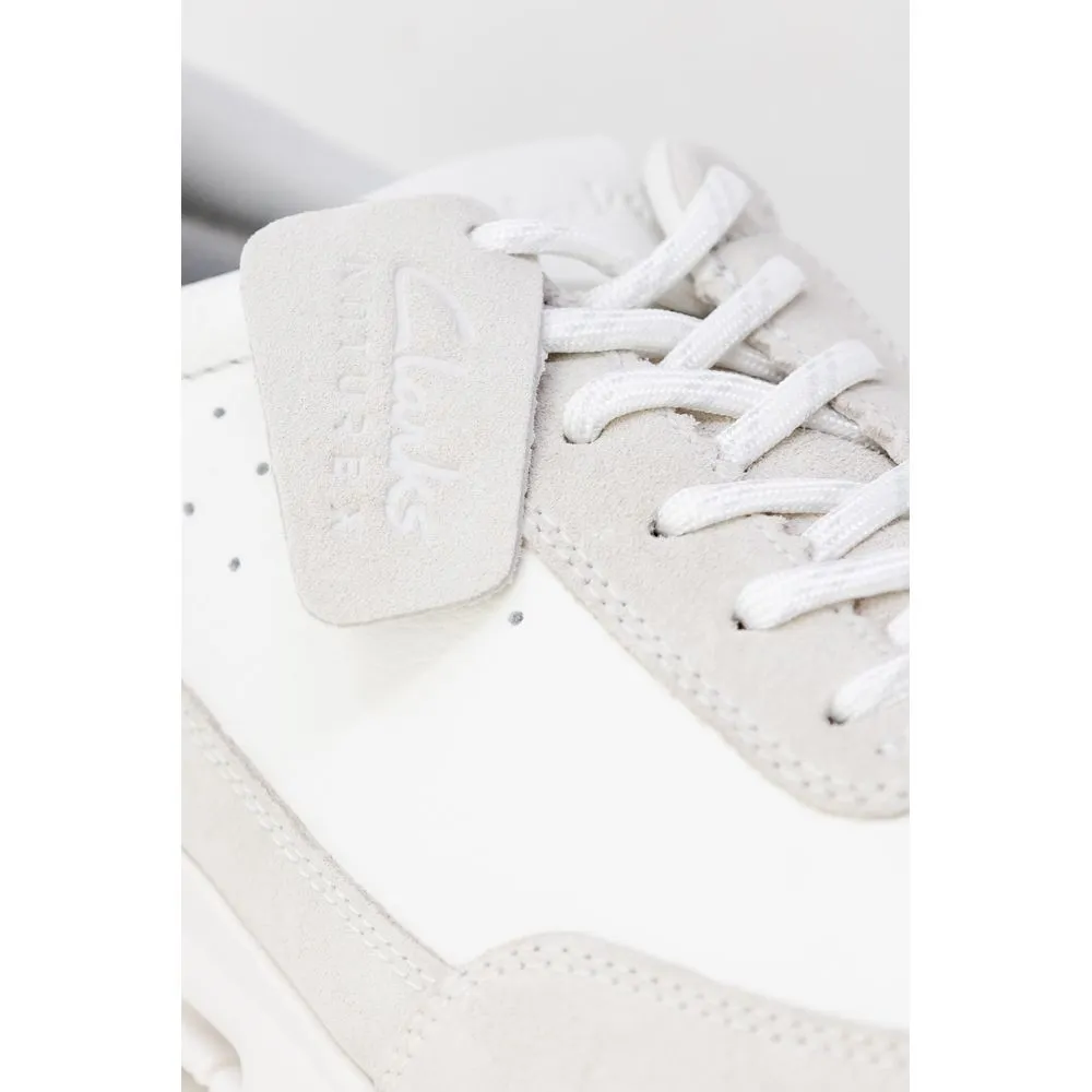 Clarks White Leather Sneaker