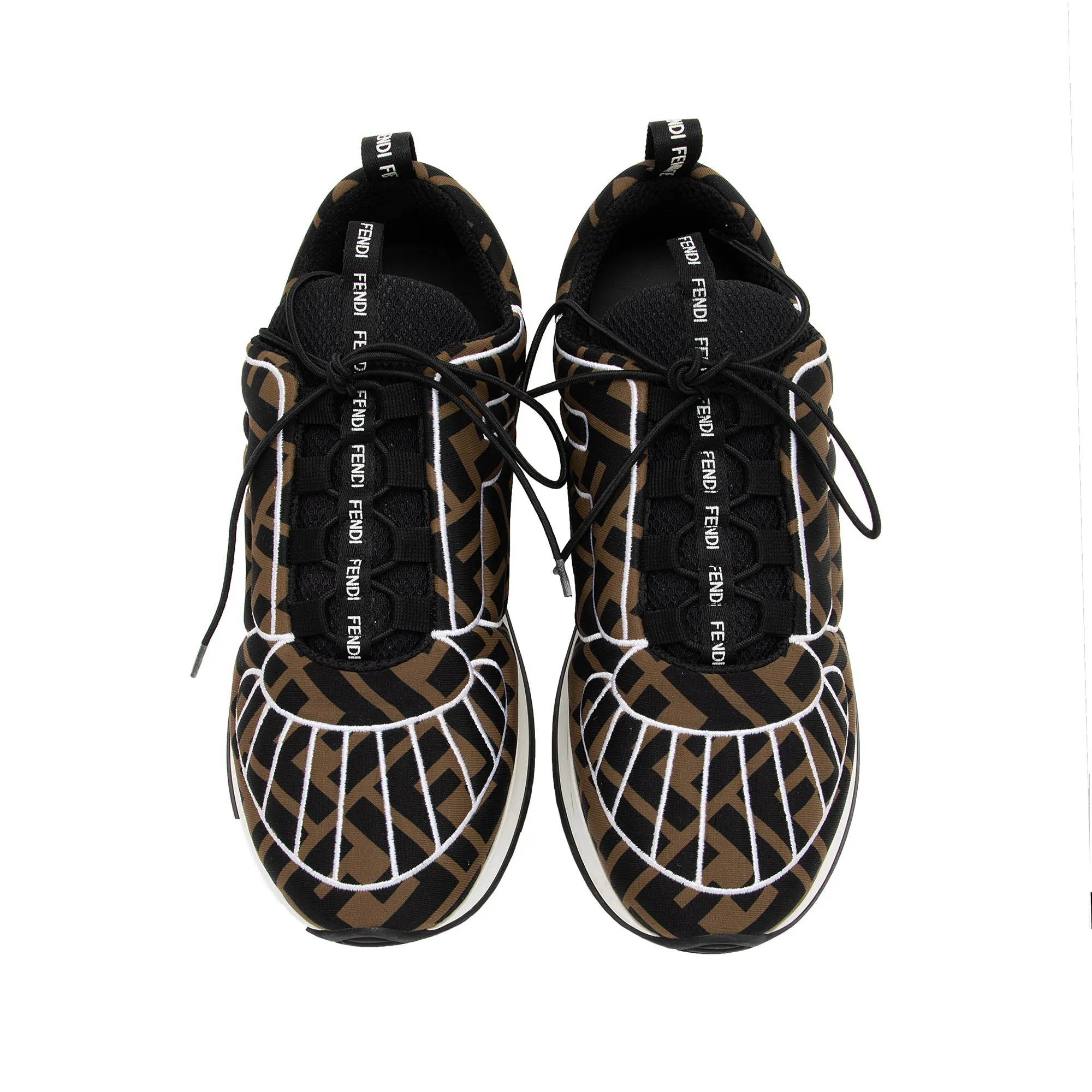 Fendi Quilted Zucca Nylon Freedom Sneakers - Size 7.5 / 37.5 (SHF-808q4w)