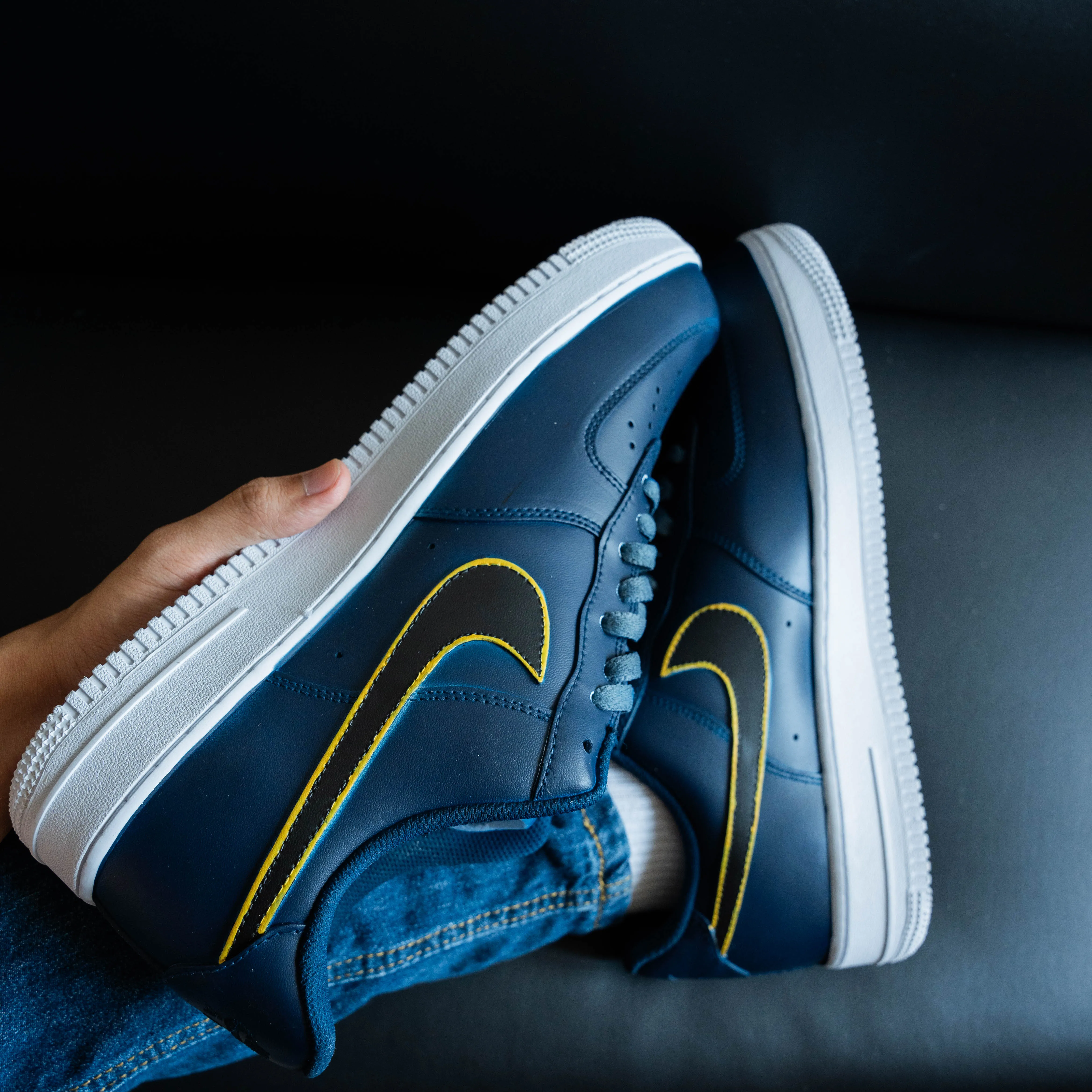 Gold Black Blue Custom Air Force 1