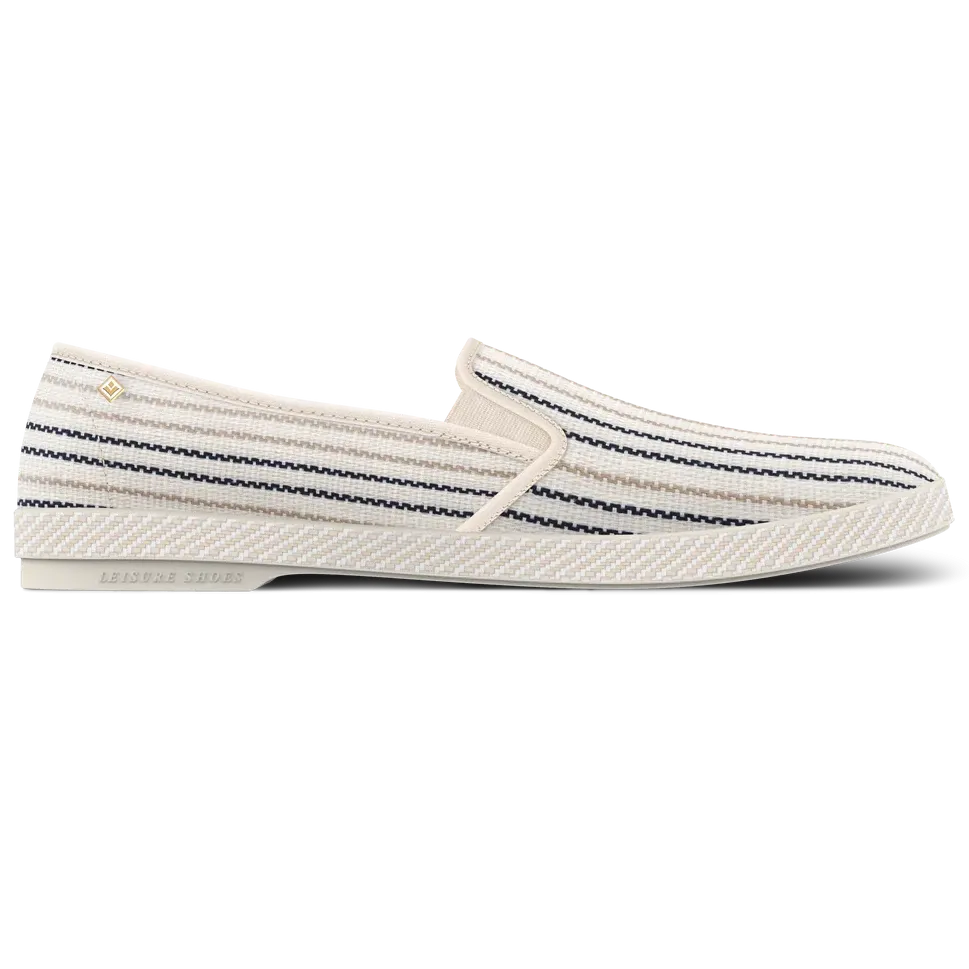 Grekos Blue Linen Slip On