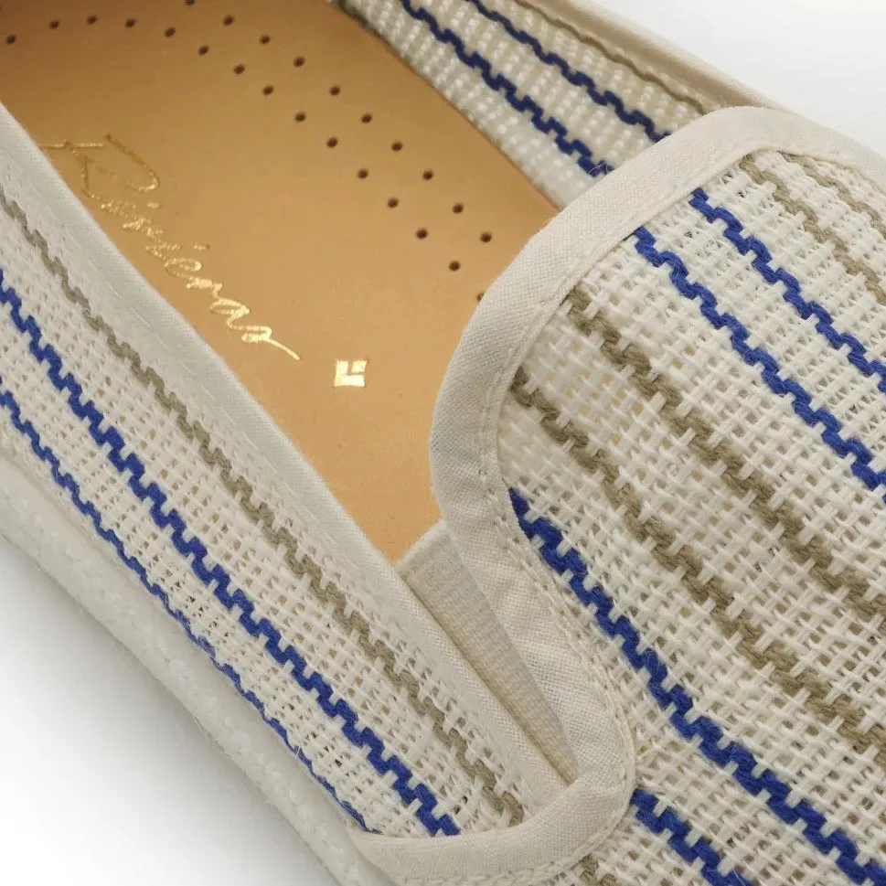 Grekos Blue Linen Slip On