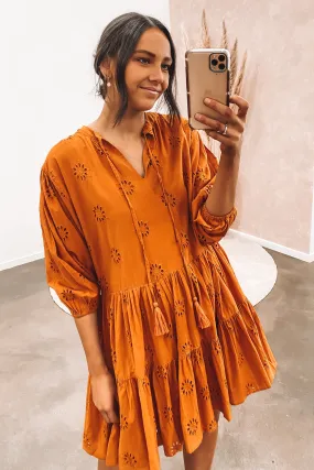 Megan Mini Dress Rust