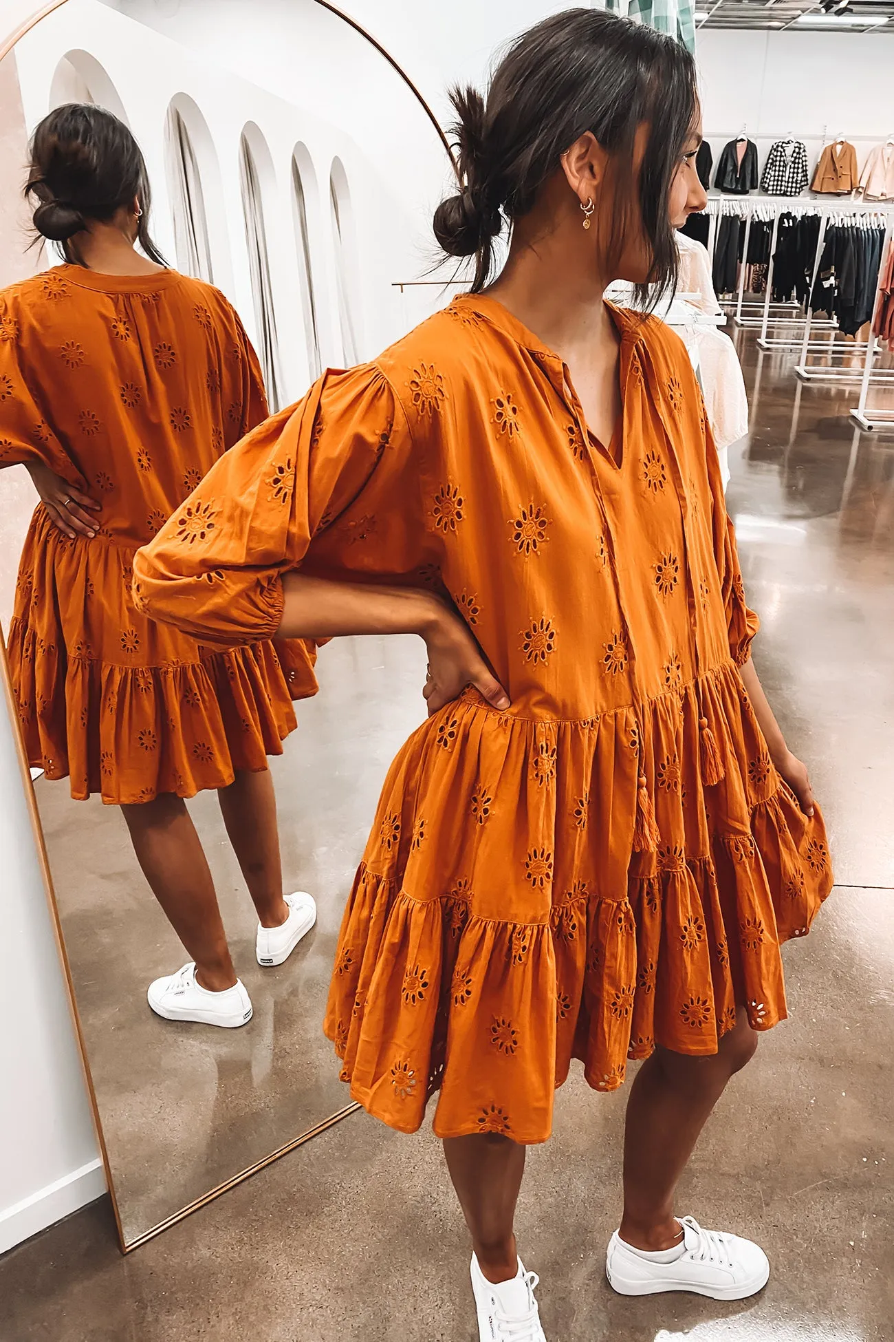 Megan Mini Dress Rust