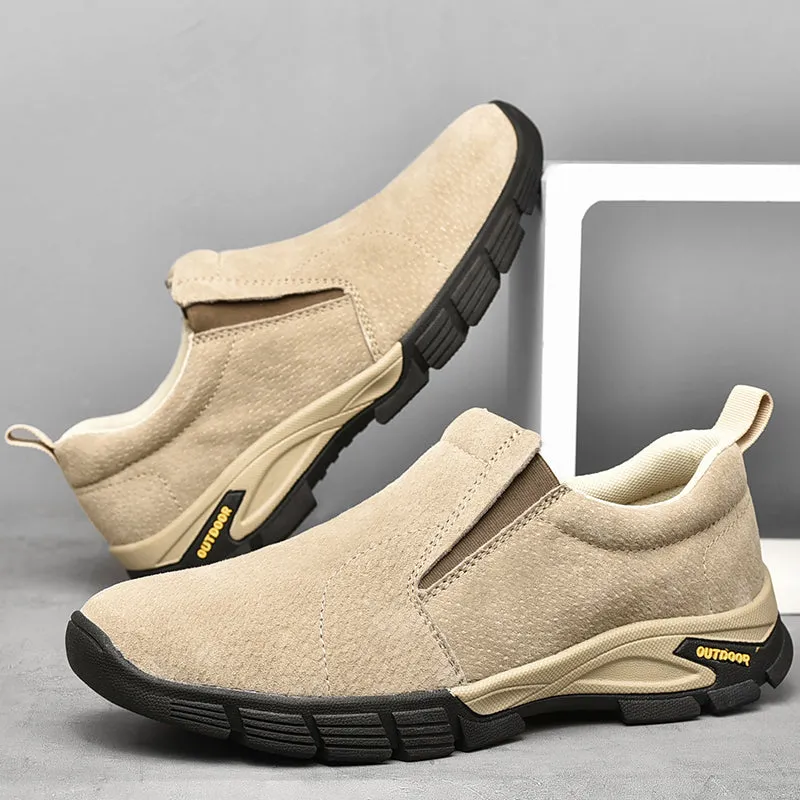 Men's Spring/Autumn Genuine Leather Casual Sneakers | Plus Size
