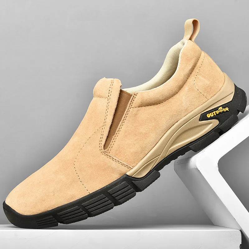 Men's Spring/Autumn Genuine Leather Casual Sneakers | Plus Size