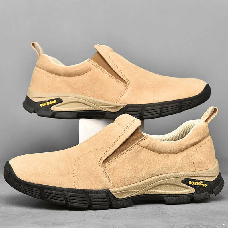 Men's Spring/Autumn Genuine Leather Casual Sneakers | Plus Size