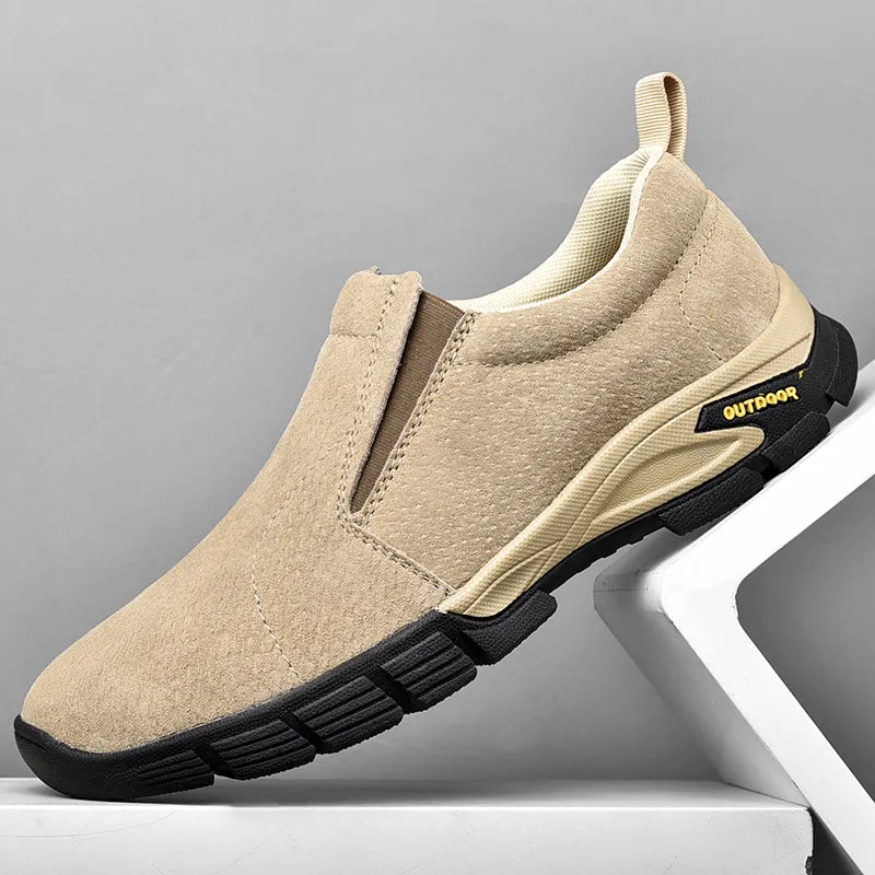 Men's Spring/Autumn Genuine Leather Casual Sneakers | Plus Size
