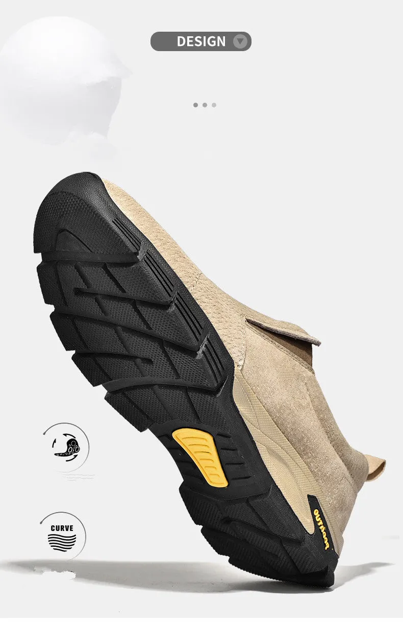 Men's Spring/Autumn Genuine Leather Casual Sneakers | Plus Size