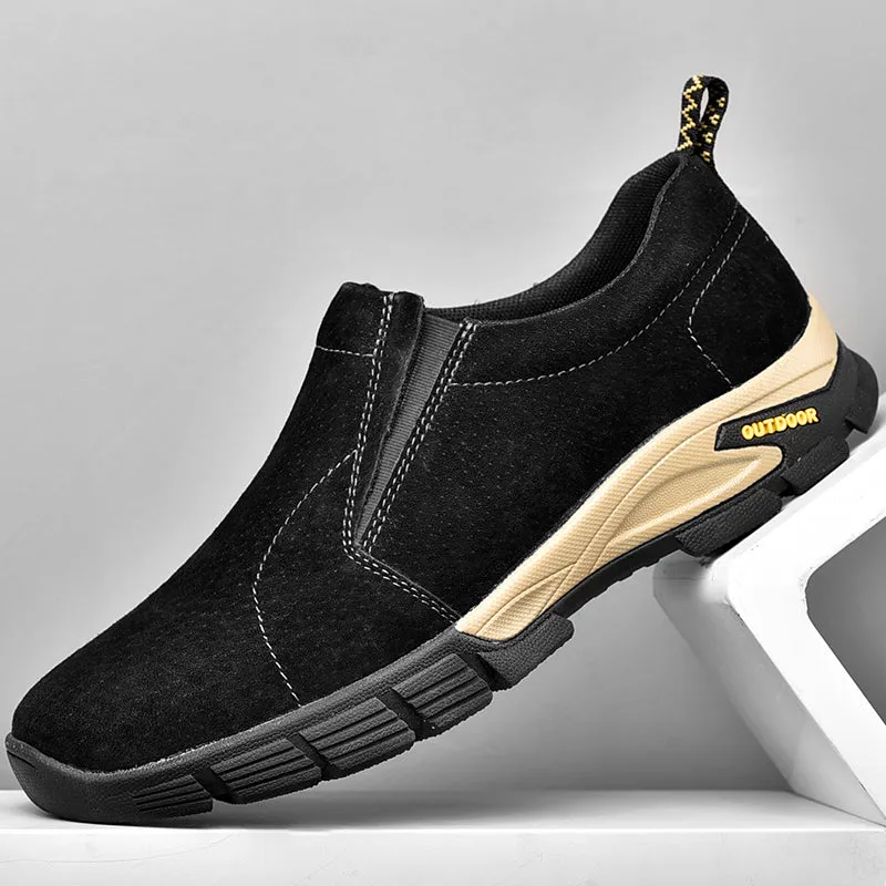 Men's Spring/Autumn Genuine Leather Casual Sneakers | Plus Size