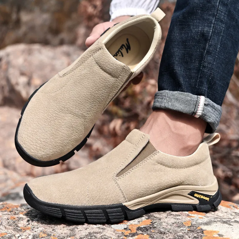 Men's Spring/Autumn Genuine Leather Casual Sneakers | Plus Size