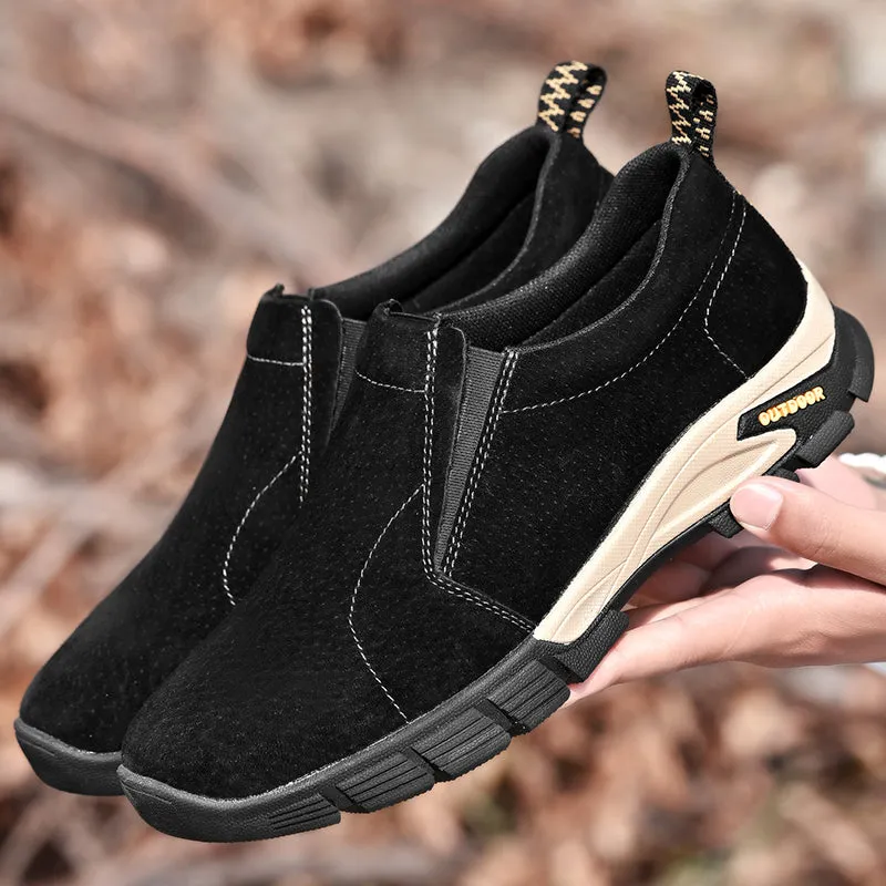 Men's Spring/Autumn Genuine Leather Casual Sneakers | Plus Size