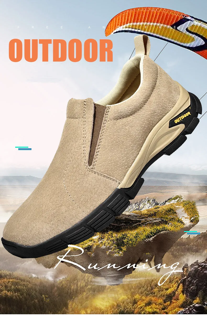 Men's Spring/Autumn Genuine Leather Casual Sneakers | Plus Size