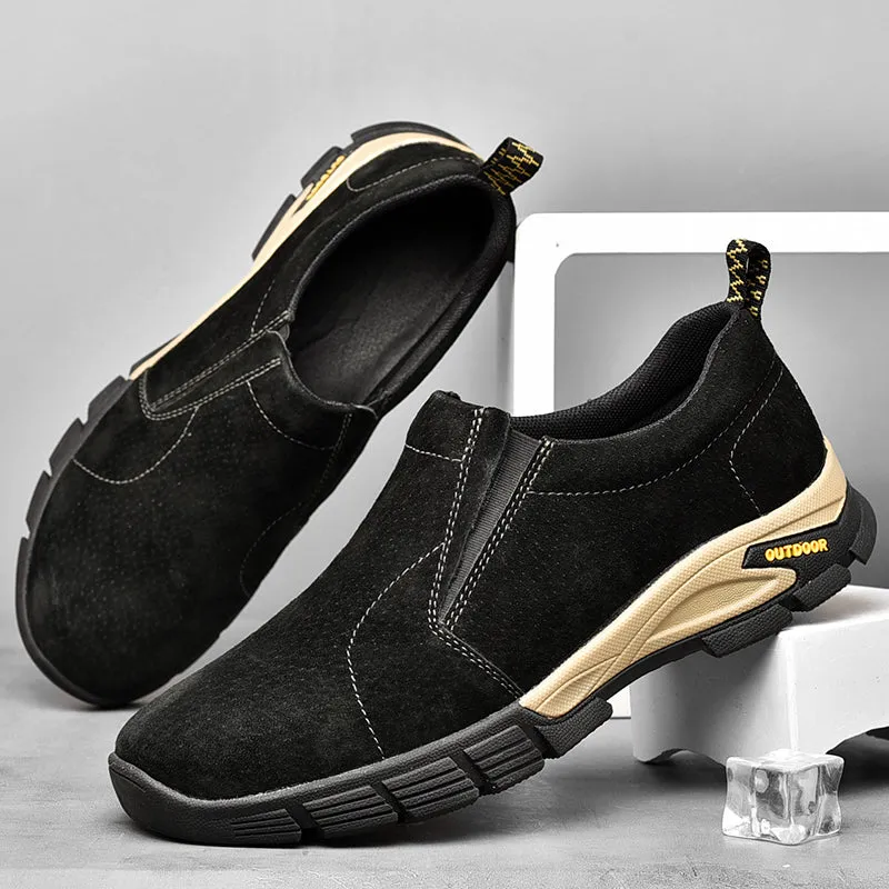 Men's Spring/Autumn Genuine Leather Casual Sneakers | Plus Size