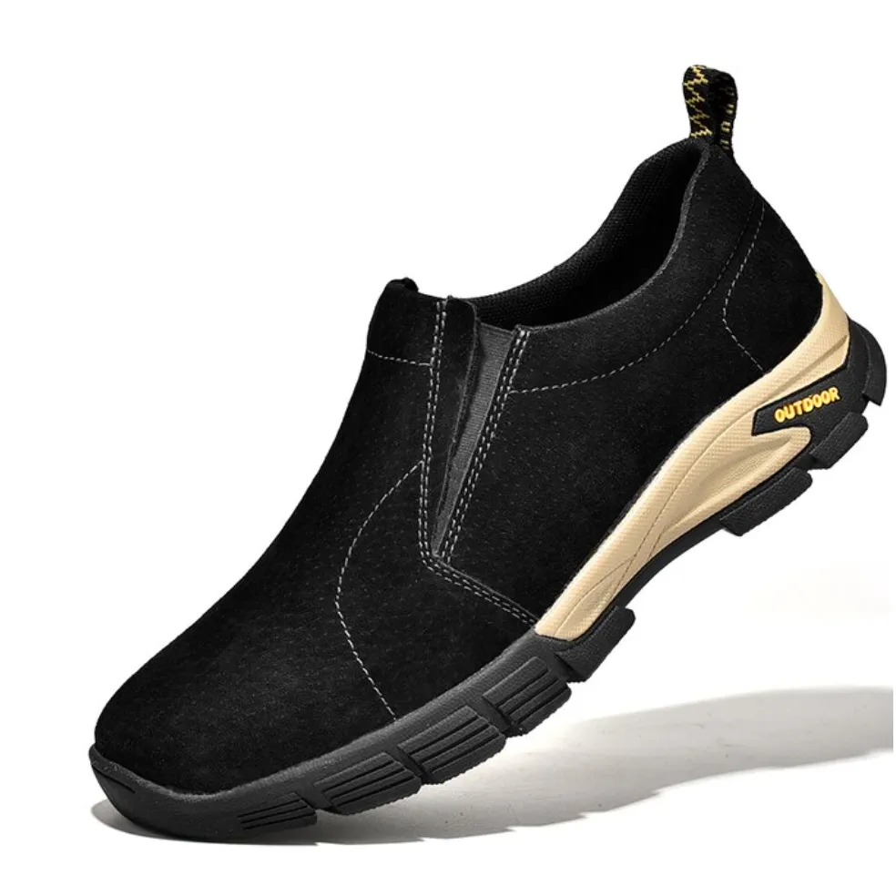 Men's Spring/Autumn Genuine Leather Casual Sneakers | Plus Size