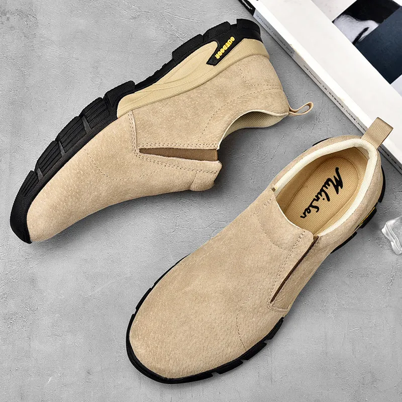 Men's Spring/Autumn Genuine Leather Casual Sneakers | Plus Size