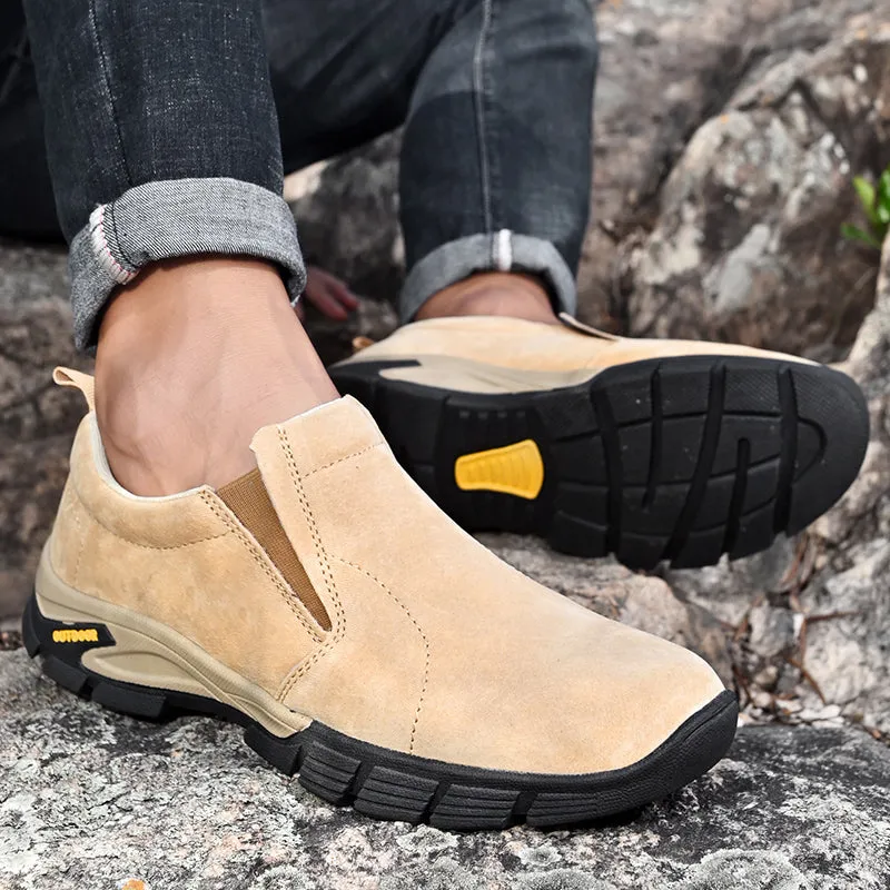 Men's Spring/Autumn Genuine Leather Casual Sneakers | Plus Size