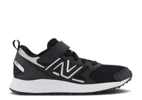 New Balance FRESH FOAM 650 BUNGEE LACE TOP STRAP BIG KID 'BLACK METALLIC SILVER' sneakers, black