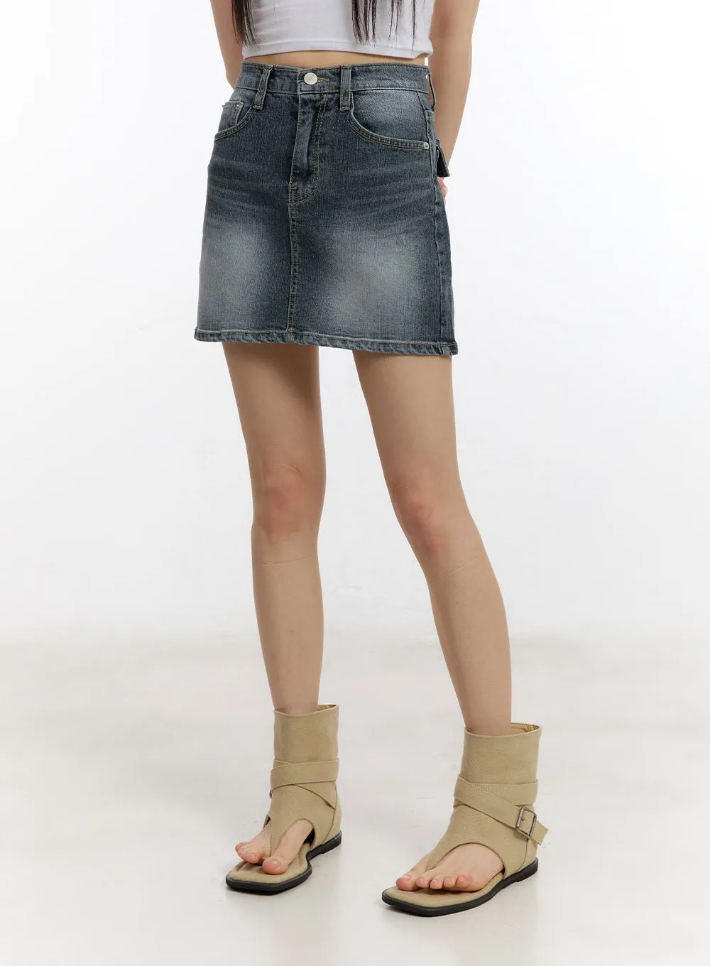 Open-Toe Buckle Midi Boots CA509