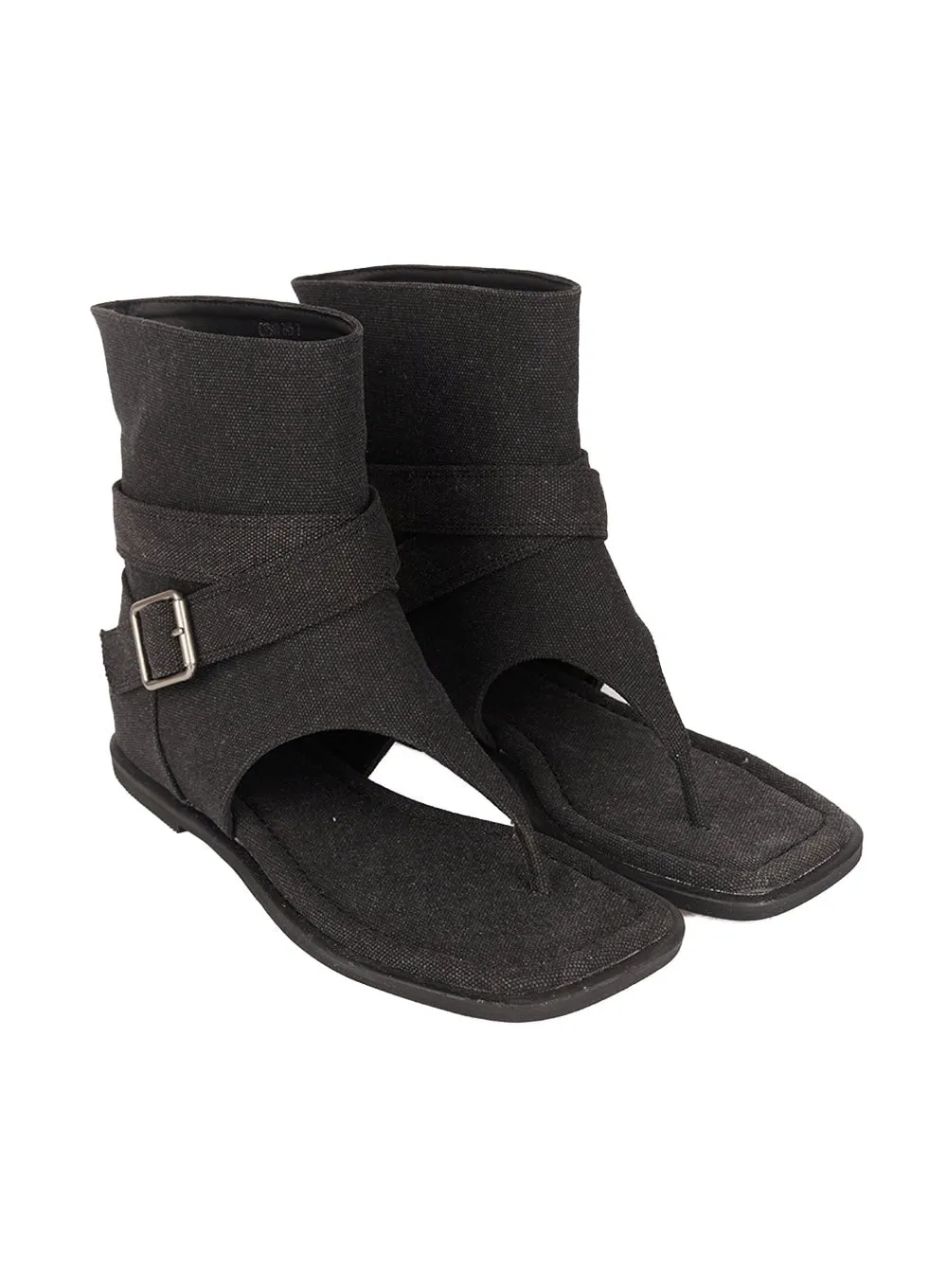 Open-Toe Buckle Midi Boots CA509