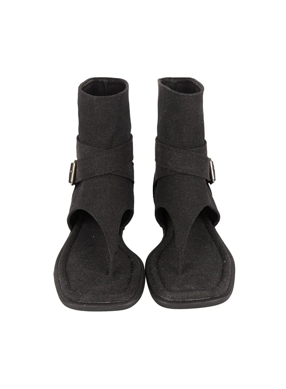Open-Toe Buckle Midi Boots CA509