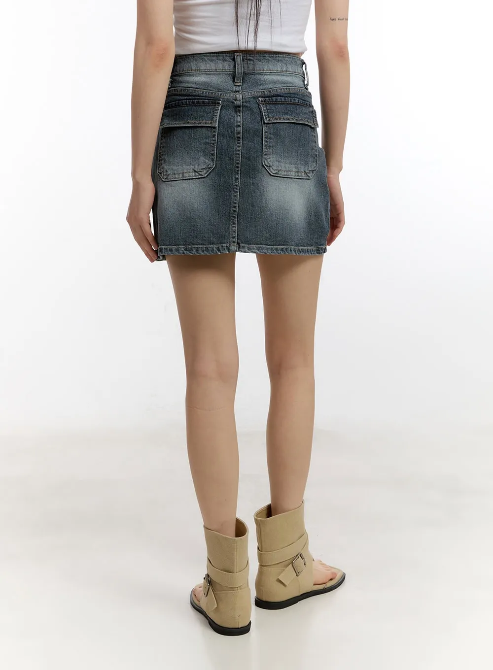 Open-Toe Buckle Midi Boots CA509